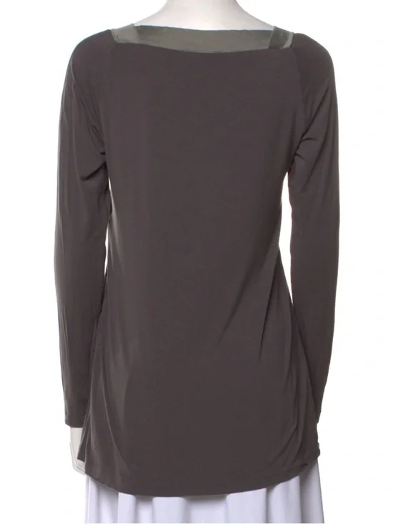 La Perla Long-Sleeve Lace Yoke Top - Dark Brown - Picture 3 of 3